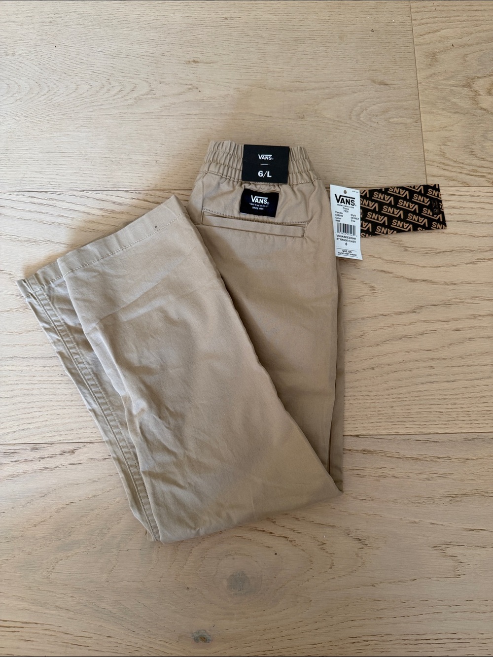 Vans kids Beige Elastic Waist Chino Pants
